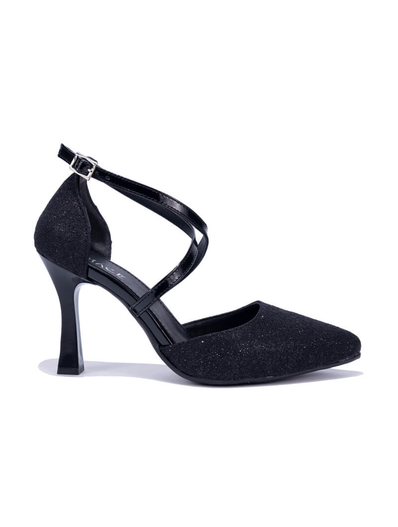 Escarpins croisés en paillettes